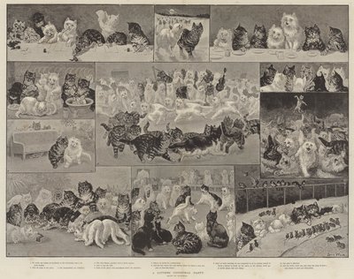 子猫のクリスマスパーティー 作： Louis Wain